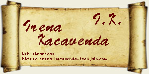 Irena Kačavenda vizit kartica
